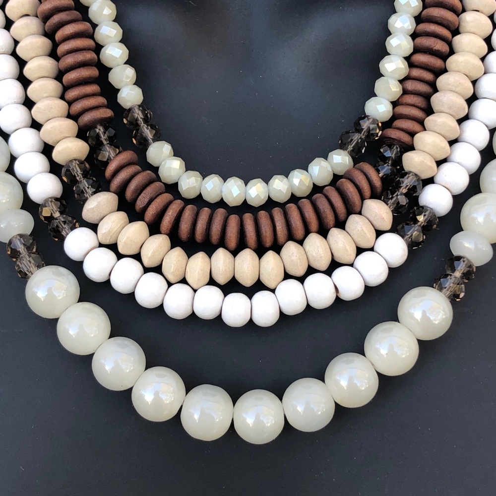 The Limited Beaded Neutral Statement Necklace - image 4